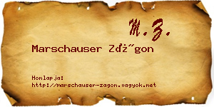 Marschauser Zágon névjegykártya